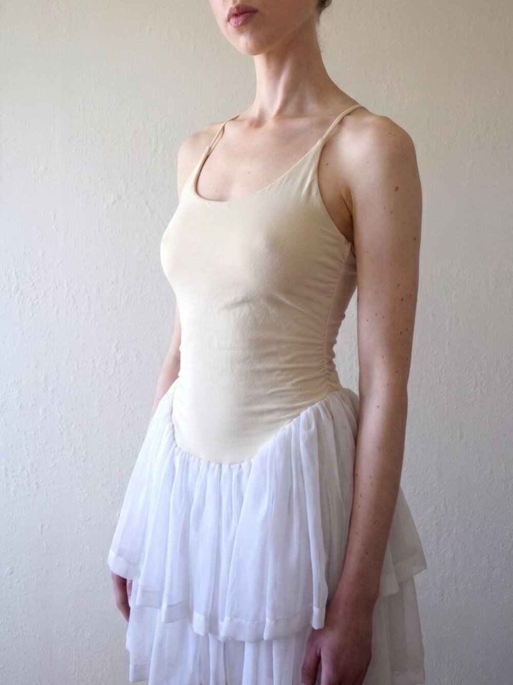 80s iconic Betsey Johnson punk label ivory and white ballerina dress